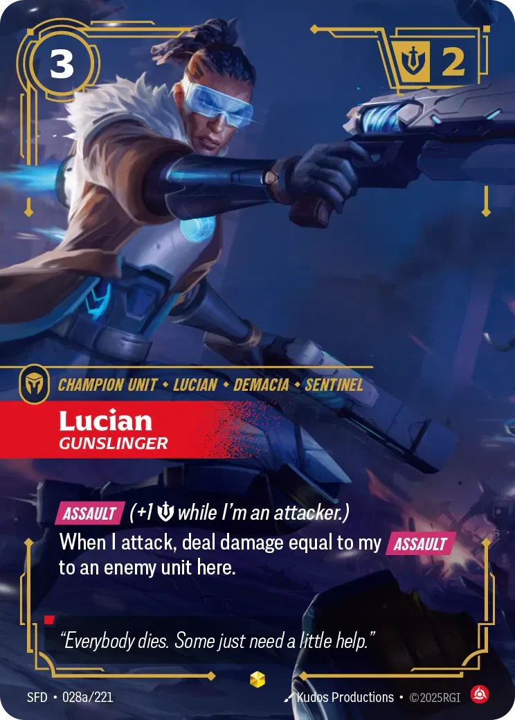 Lucian - Gunslinger (Alternate Art) - 028a/221 (SFD) Showcase