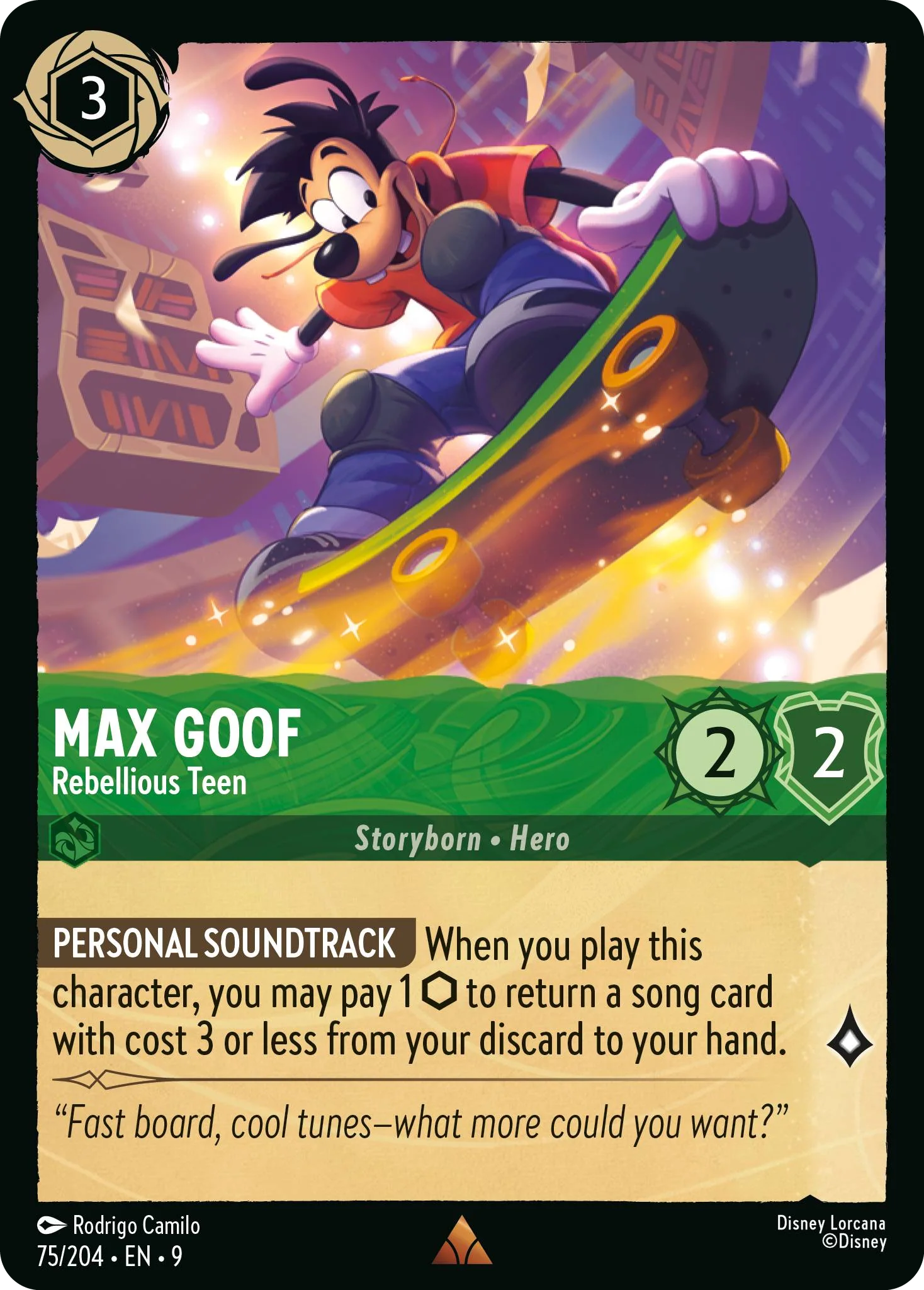 Max Goof - Rebellious Teen (Fabled - 075/204)  Rare