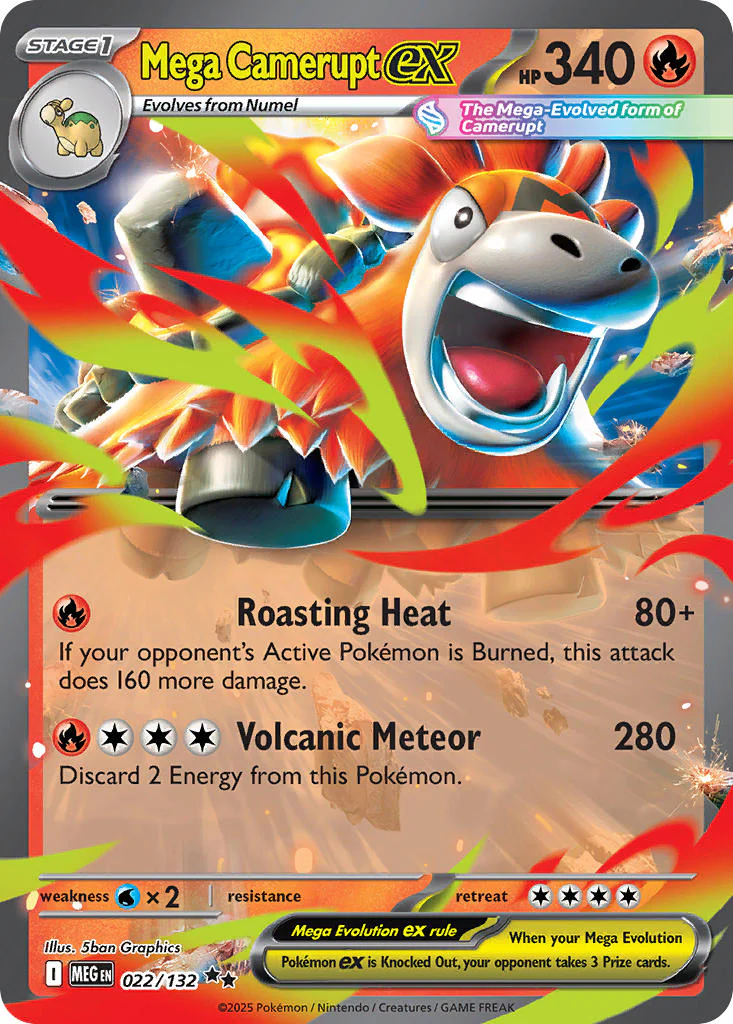 Mega Camerupt ex - 022/132 (MEG) Double Rare