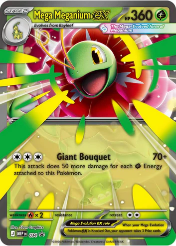 Mega Meganium Ex - 034 (MEP) Promo Near Mint Holofoil