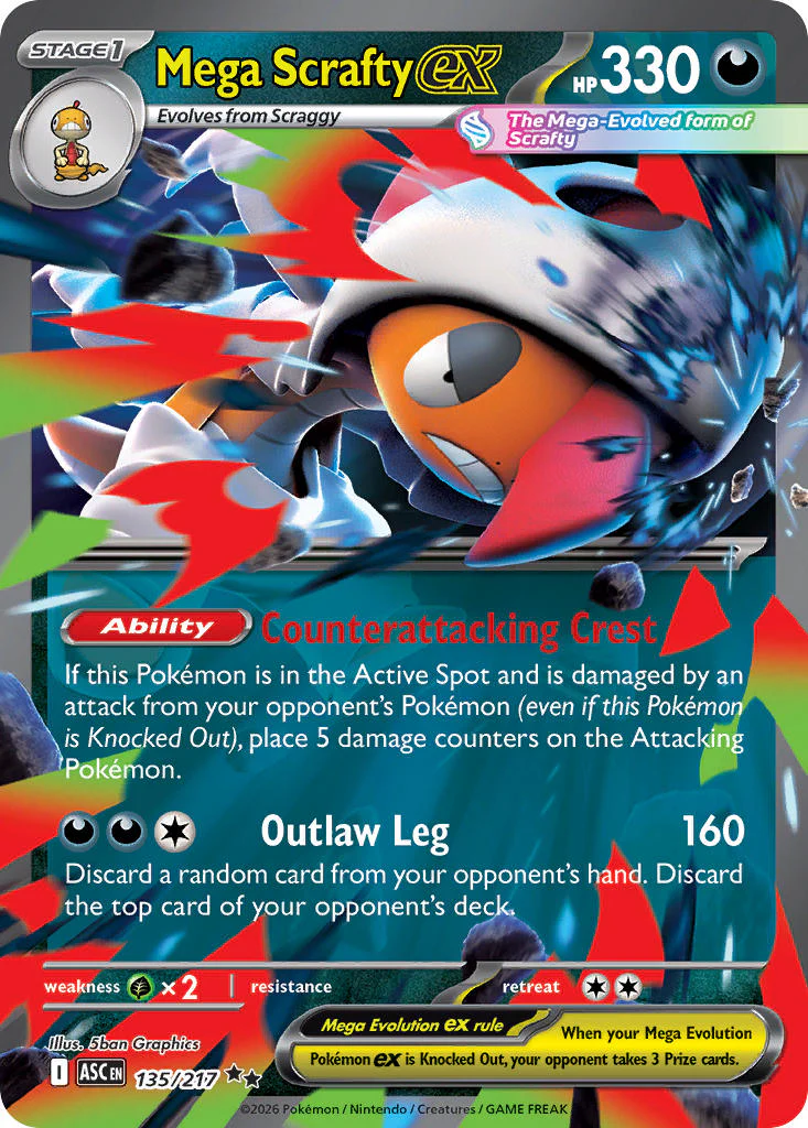 Mega Scrafty ex - 135/217 (ASC) Double Rare