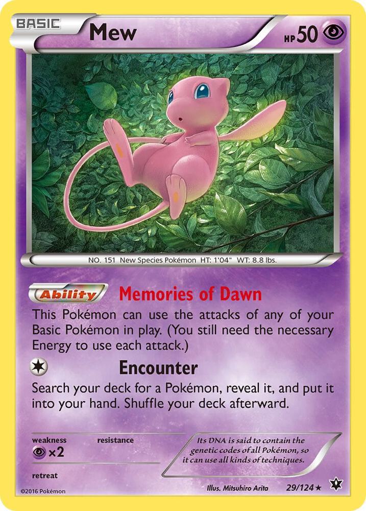 Mew - 029/124 (FCO) Rare - Light Play Holofoil