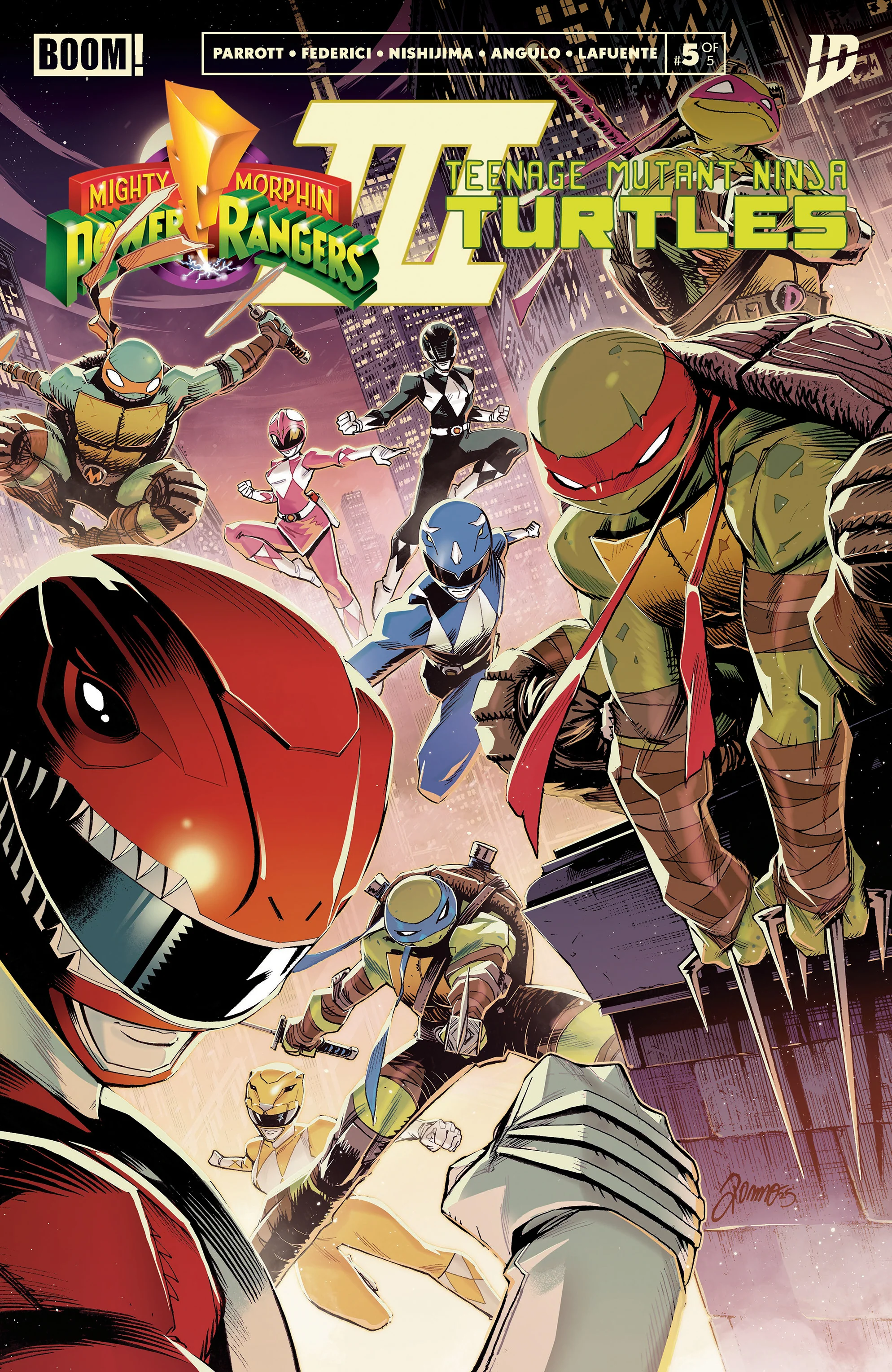 Mighty Morphin Power Rangers/Teenage Mutant Ninja Turtles III #5 A Main (Dressed, Zonno) - Image 2