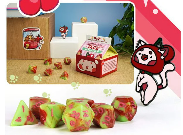 Milk Carton Kawaii Cat Dice: Fruit Meadows - - Image 2