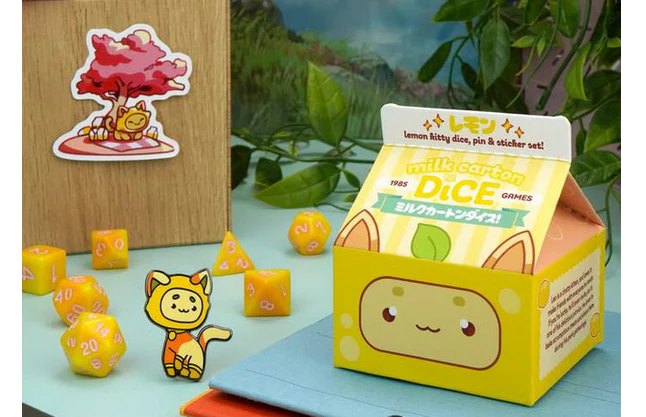 Milk Carton Kawaii Cat Dice: Fruit Meadows - - Image 3