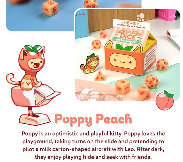 Milk Carton Kawaii Cat Dice: Fruit Meadows - - Image 5
