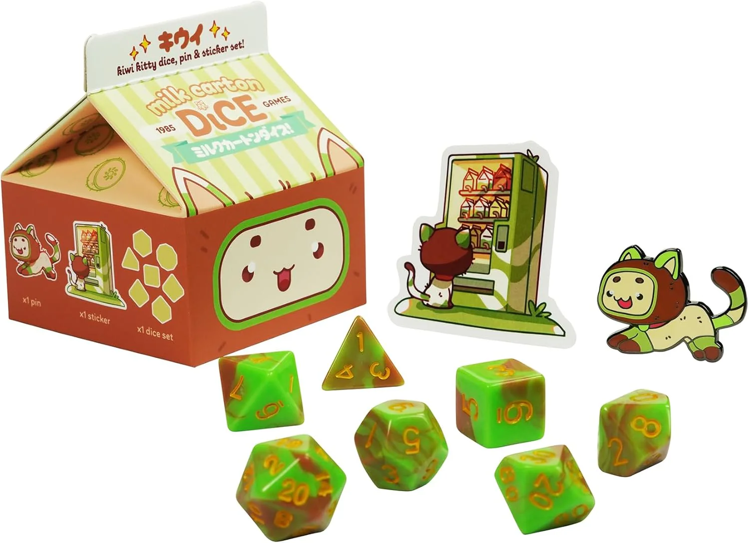 Milk Carton Kawaii Cat Dice: Fruit Meadows - - Image 9