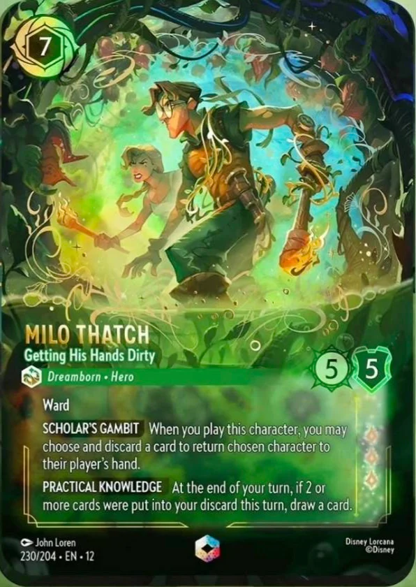 Milo Thatch - Getting His Hands Dirty (Wilds Unknown - 230/204) Enchanted