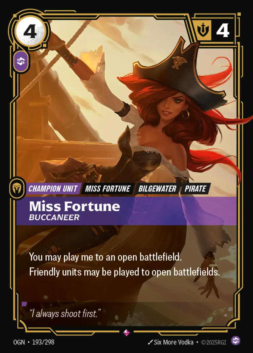 Miss Fortune - Buccaneer - 193/298 (OGN) Rare