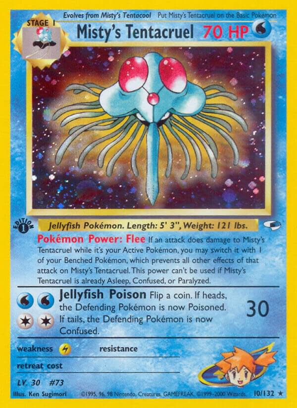 Misty's Tentacruel - 010/132 (G1) Holo Rare -  Heavy Play Unlimited Holofoil