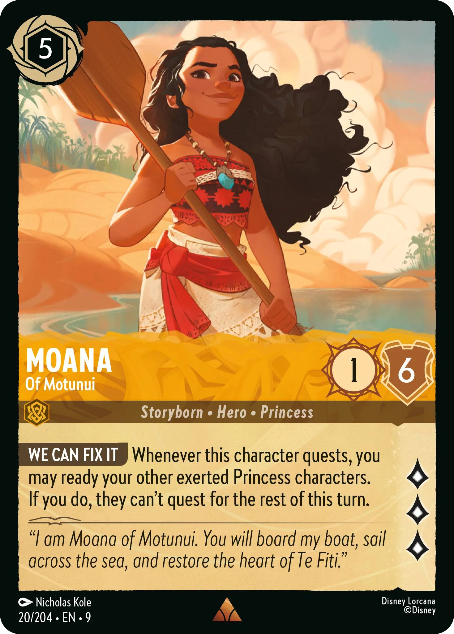 Moana - Of Motunui (Fabled - 020/204)  Rare