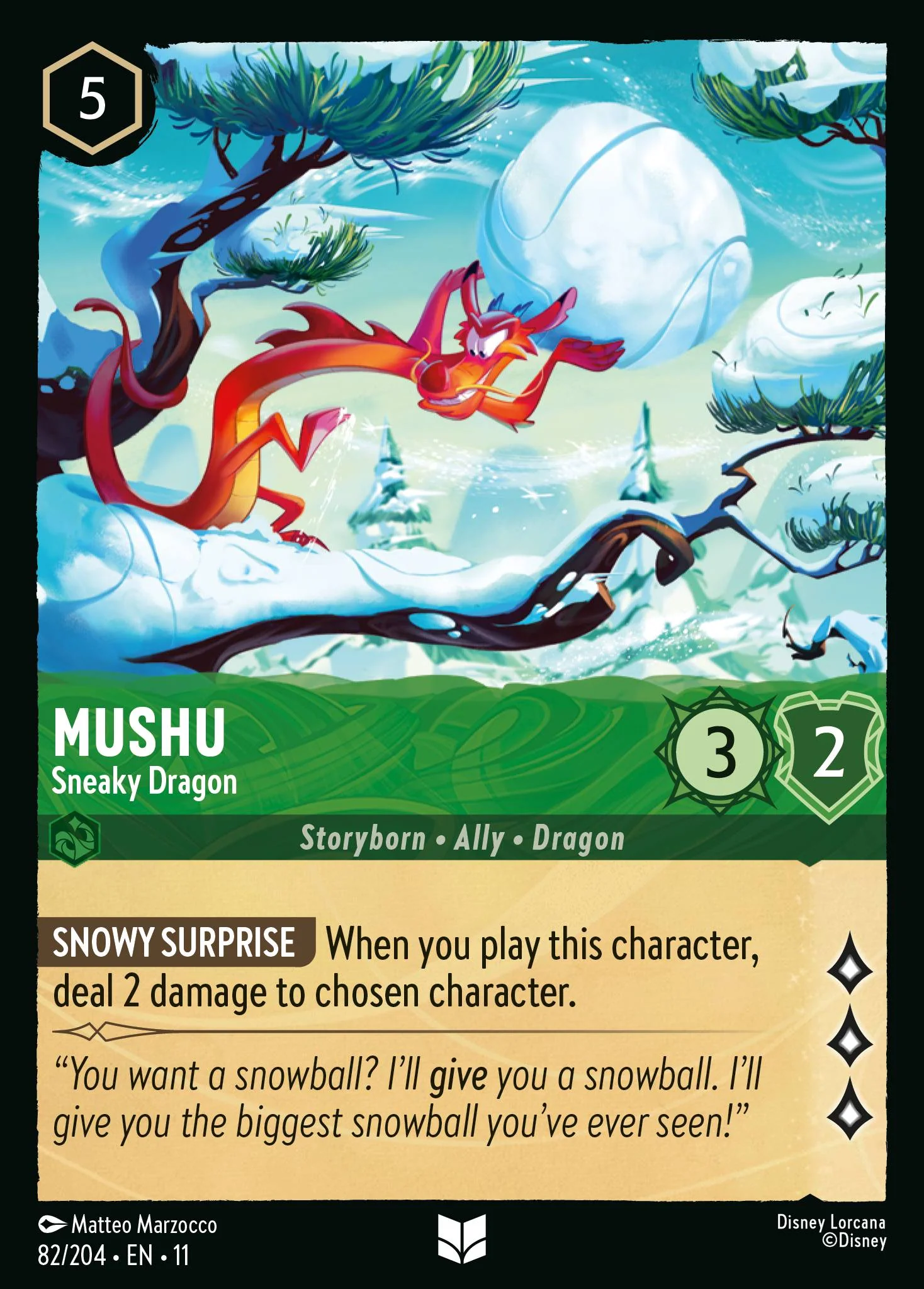 Mushu - Sneaky Dragon (082/204 - Winterspell)  Uncommon