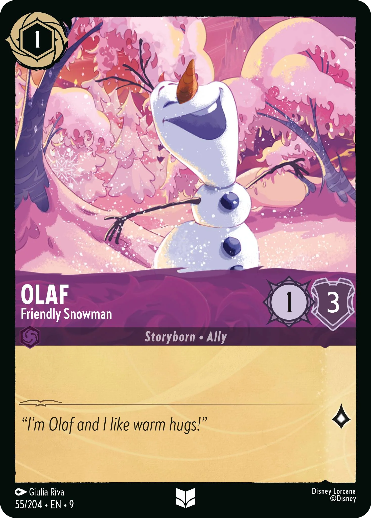 Olaf - Friendly Snowman (Fabled - 055/204)  Uncommon