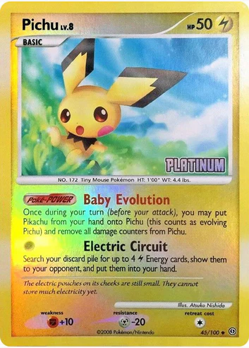 Pichu - 45/106 [Platinum] - Burger King Promos (BKP) - Moderate Play