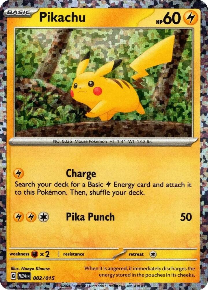 Pikachu - 002/015 (M24) Promo - Near Mint Holofoil
