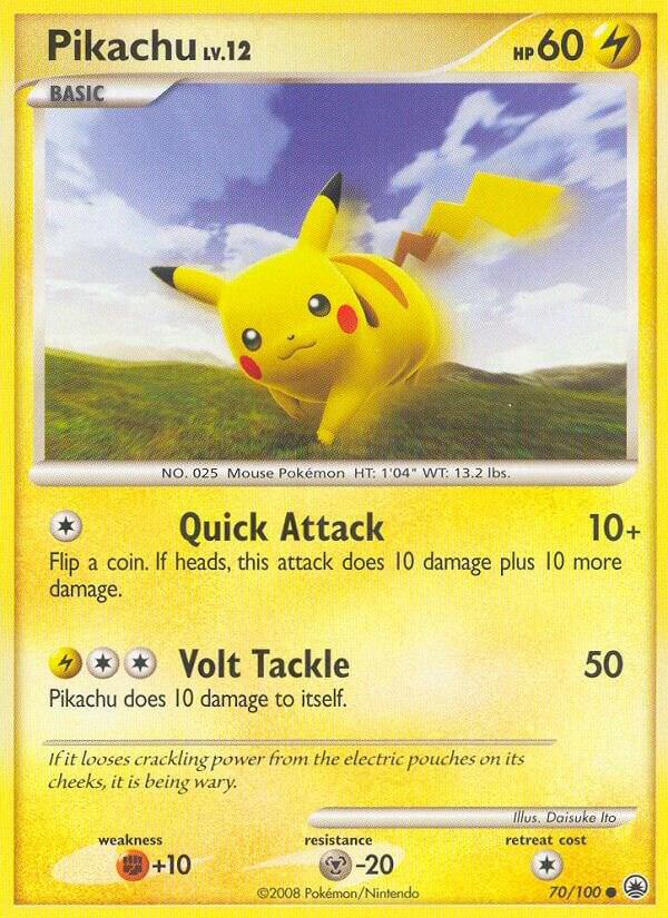 Pikachu - 70/100 (MD) Common - Light Play Normal