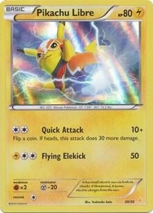 Pikachu Libre - 30/30 (TK9P) Common - Heavy Play Holofoil