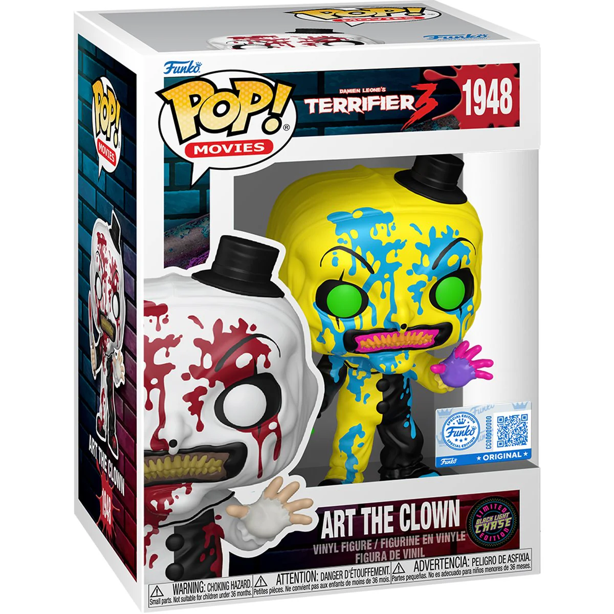 POP Figure: Horror Terrifier 3 #1948 - Art the Clown (EE) (Chase)  (Black Light)