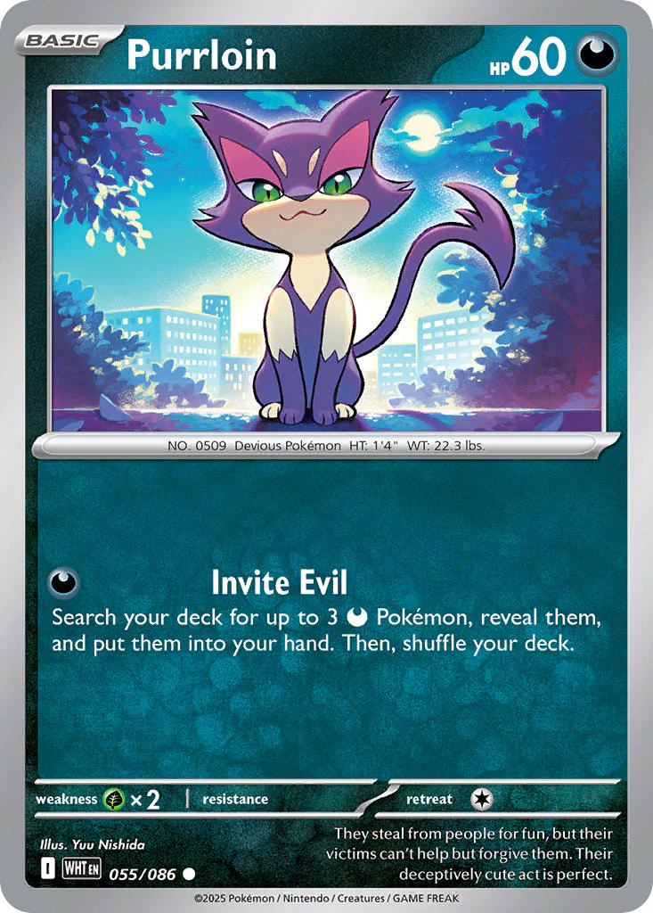 Purrloin (Poke Ball Pattern) - 055/086 (WHT) Common