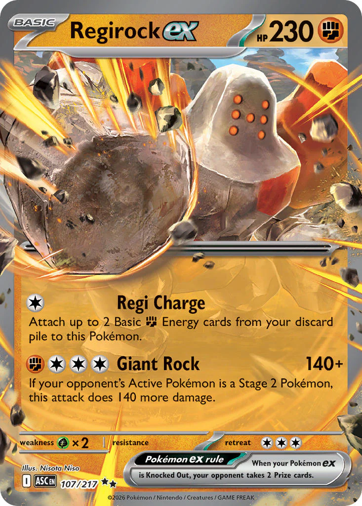Regirock ex - 107/217 (ASC) Double Rare