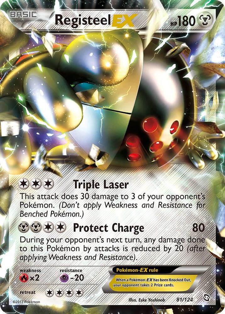 Registeel EX - 81/124 (DRX) Ultra Rare - Damaged