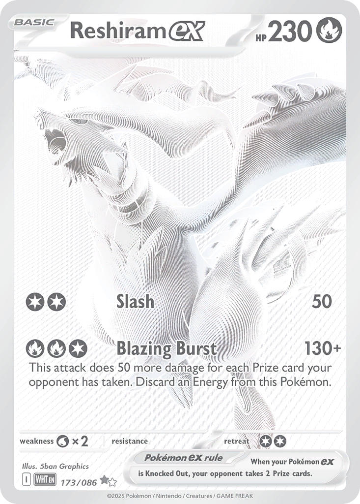 Reshiram ex - 173/086 (WHT) Black White Rare