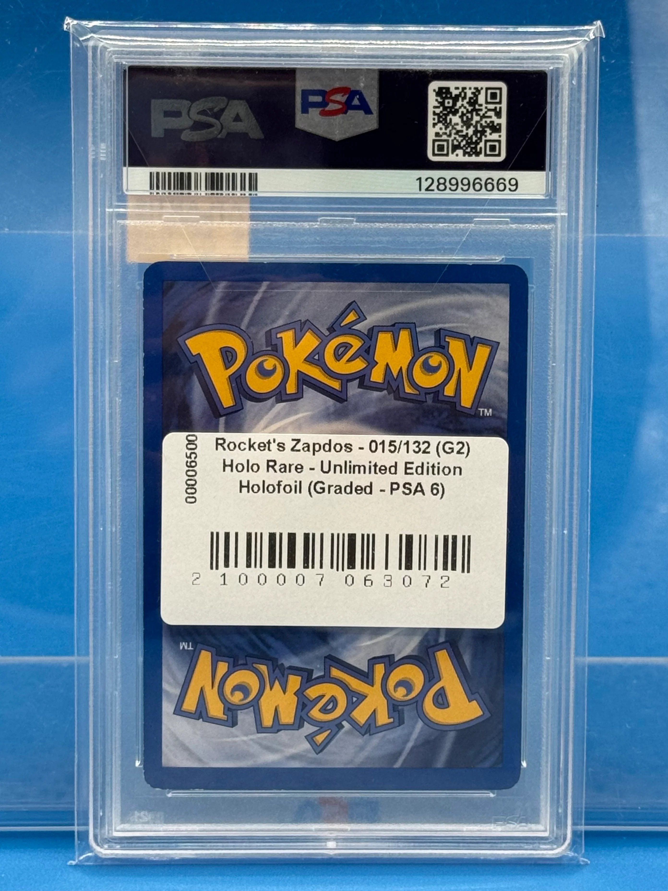Rocket's Zapdos - 015/132 (G2) Holo Rare - Unlimited Edition Holofoil (Graded - PSA 6) - Image 2