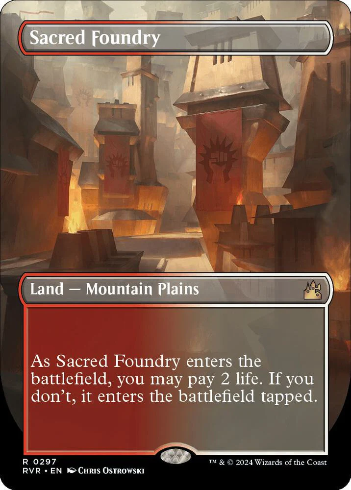 Sacred Foundry [#0297 Borderless Shocklands] (RVR-R) Light Play
