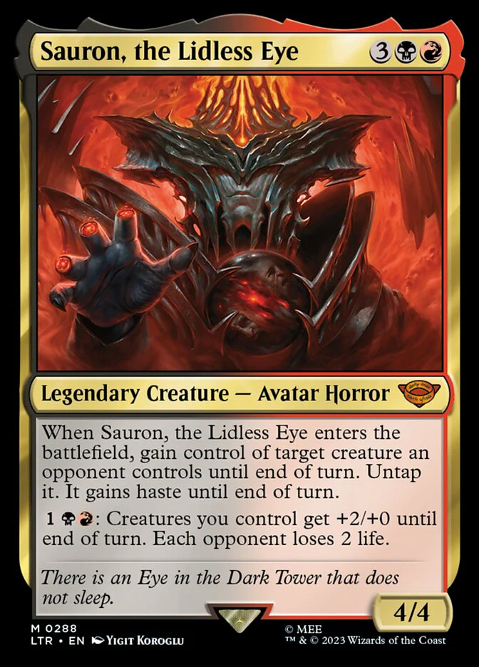 Sauron, the Lidless Eye [#0288 Starter Deck] (LTR-M-FOIL) Heavy Play