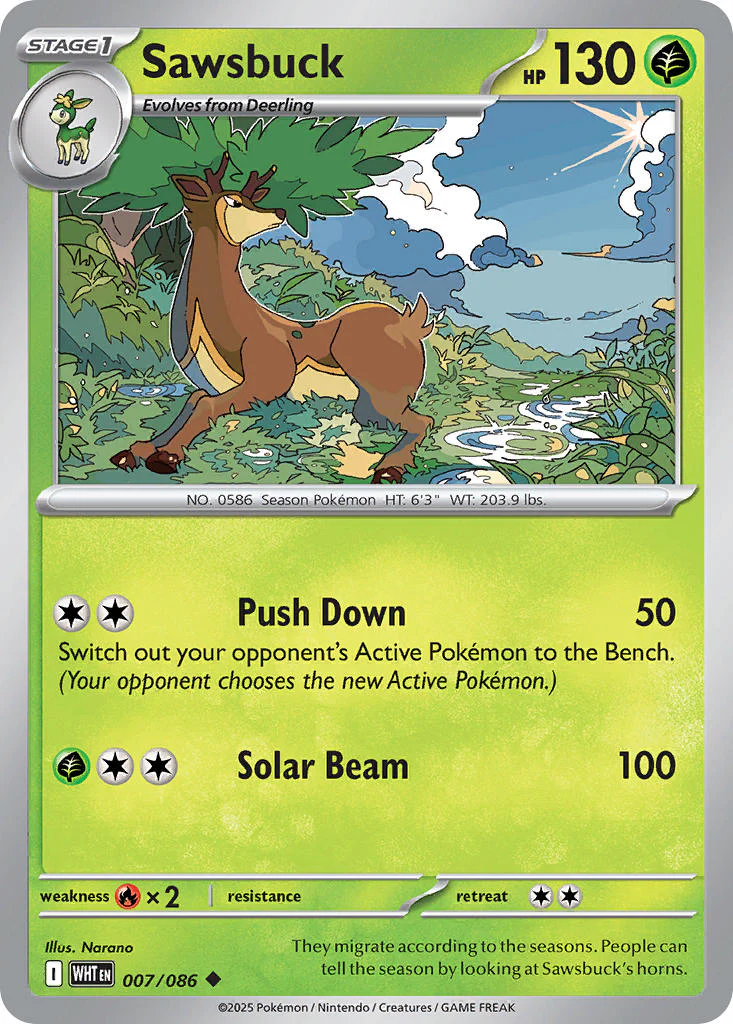 Sawsbuck (Master Ball Pattern) - 007/086 (WHT) Uncommon
