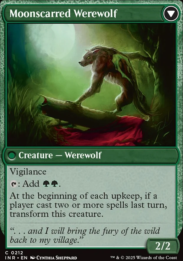Scorned Villager // Moonscarred Werewolf [ #0212 ] (INR-C) - Image 2