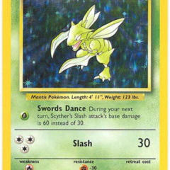 Scyther - 10/64 (JU) Holo Rare - Moderate Play Unlimited Holofoil Misprint