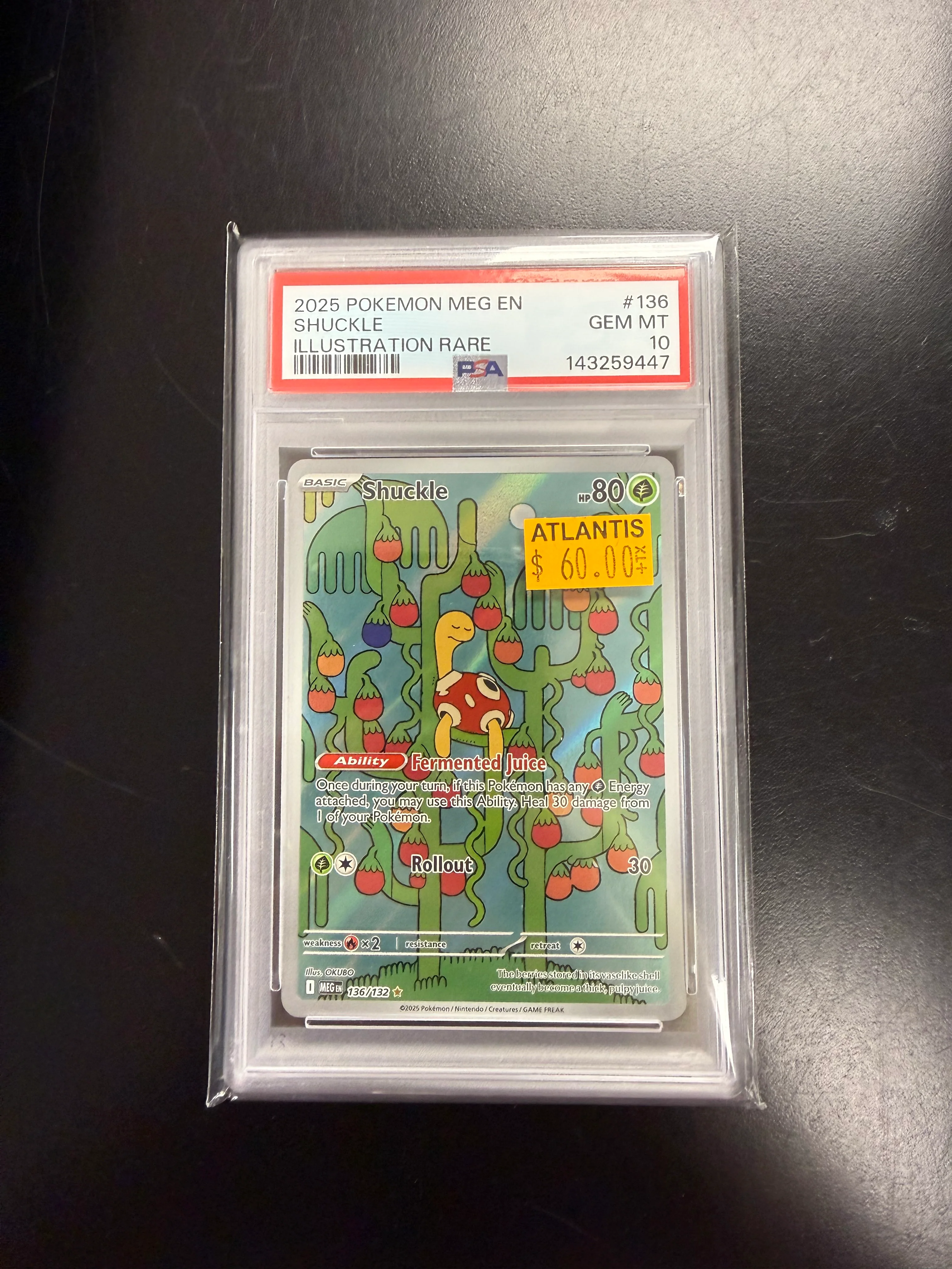 Shuckle - 136/132 (MEG) Illustration Rare Holofoil Near Mint (Graded - PSA 10)