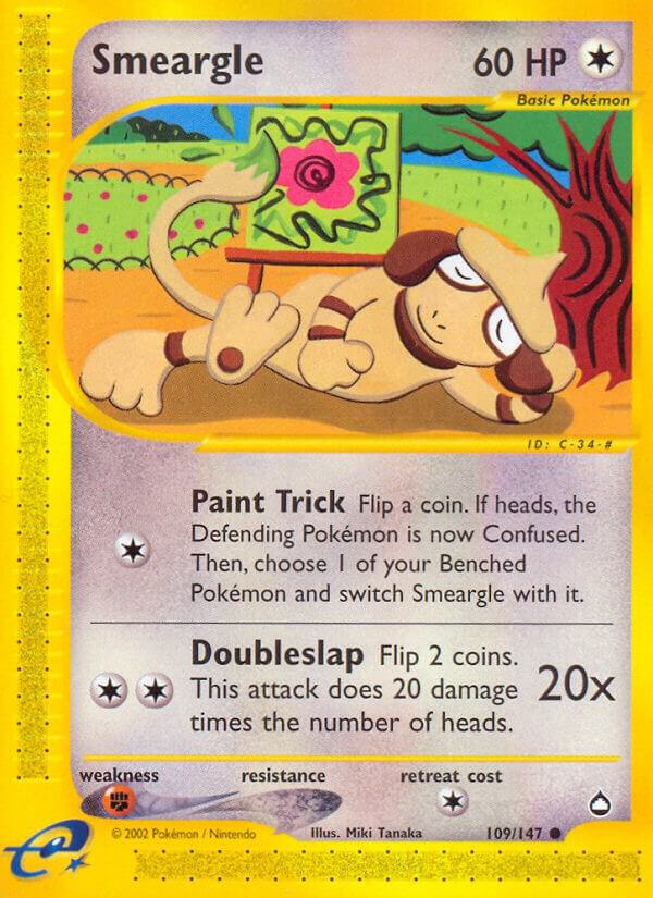 Smeargle - 109/147 (AQ) Common Reverse Holofoil Moderately Played