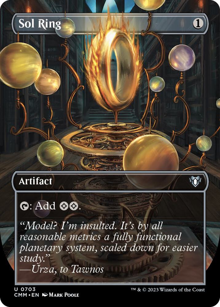 Sol Ring [#0703 Borderless] (CMM-U) Light Play