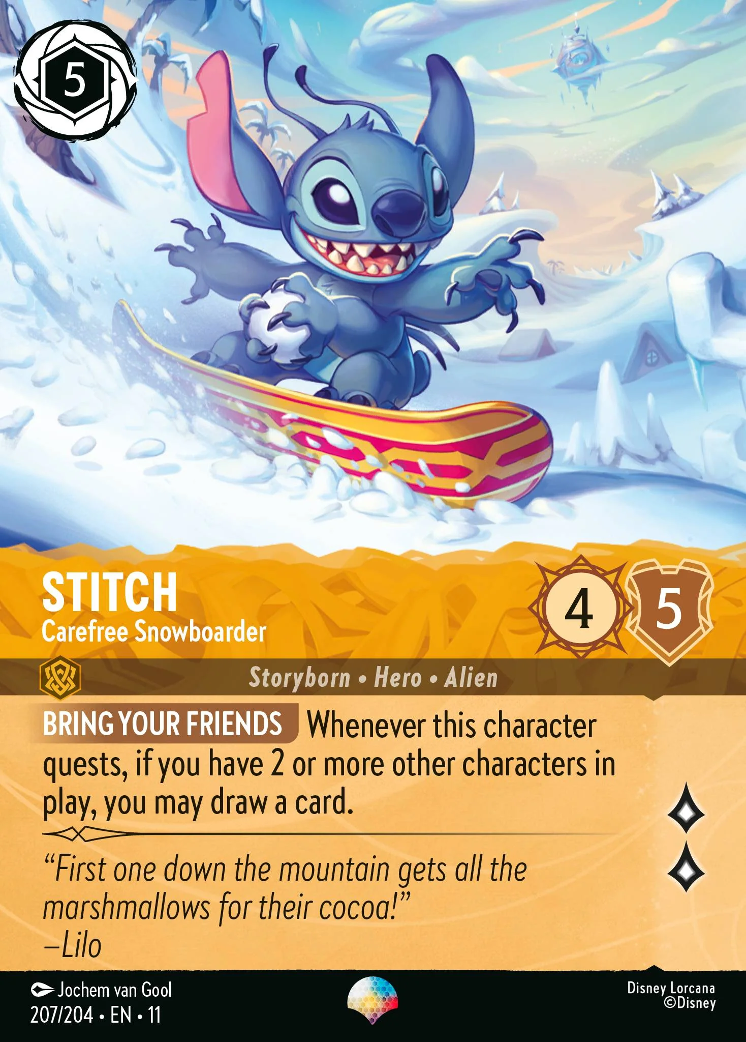 Stitch - Carefree Snowboarder  (207/204 - Winterspell)  Epic
