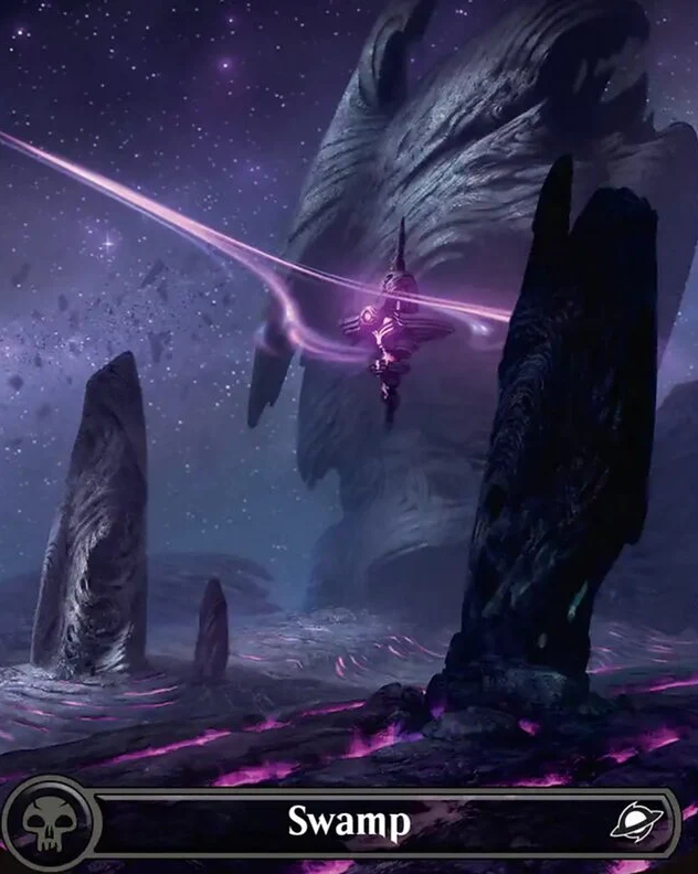 Swamp [ #0369 Galaxy Foil Celestial Basic Lands] (EOE-L)