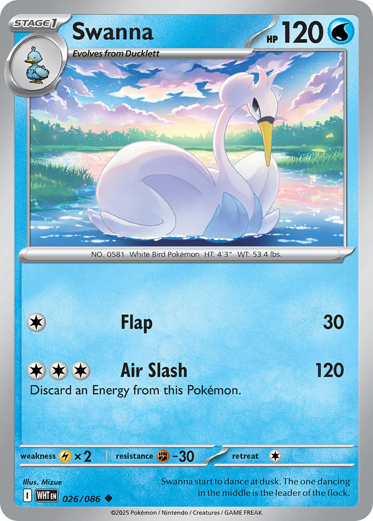 Swanna (Master Ball Pattern) - 026/086 (WHT) Uncommon