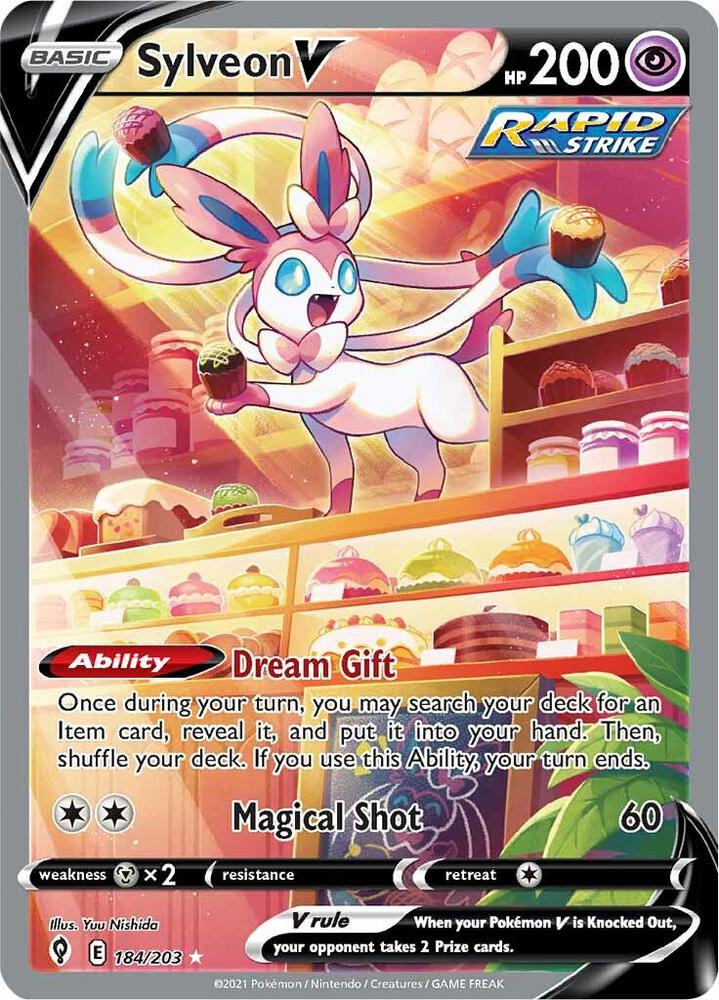Sylveon V (Alternate Full Art) - 184/203 (SWSH07) Ultra Rare - Near Mint Holofoil