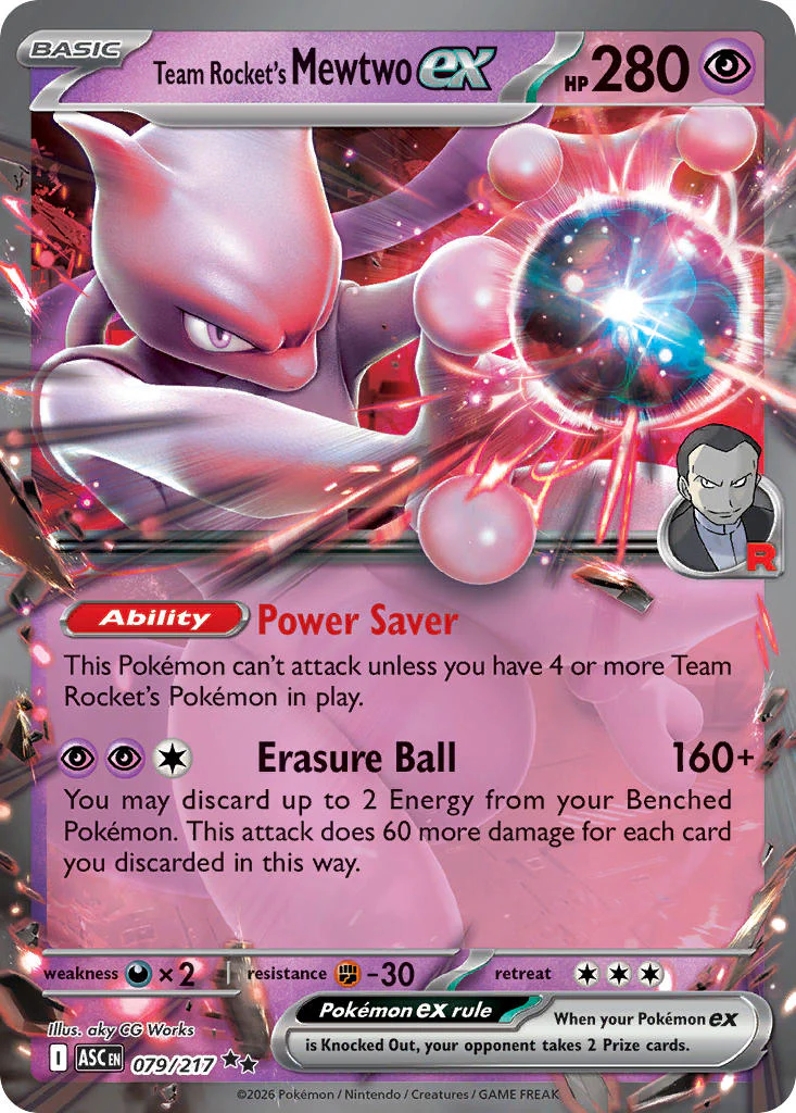 Team Rocket's Mewtwo ex - 079/217 (ASC) Double Rare