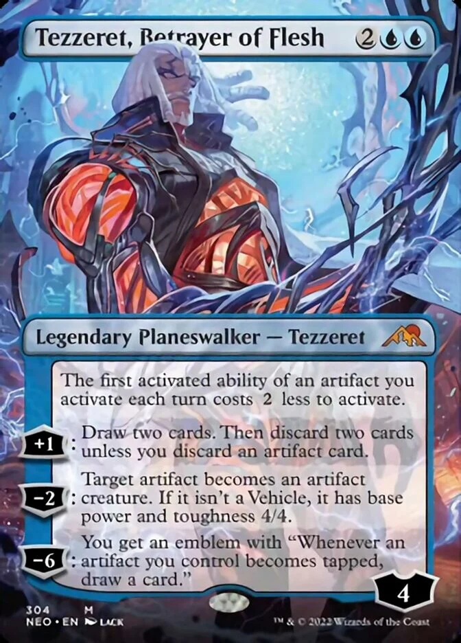 Tezzeret, Betrayer of Flesh [ #304 Borderless Planeswalker ] (NEO-M)