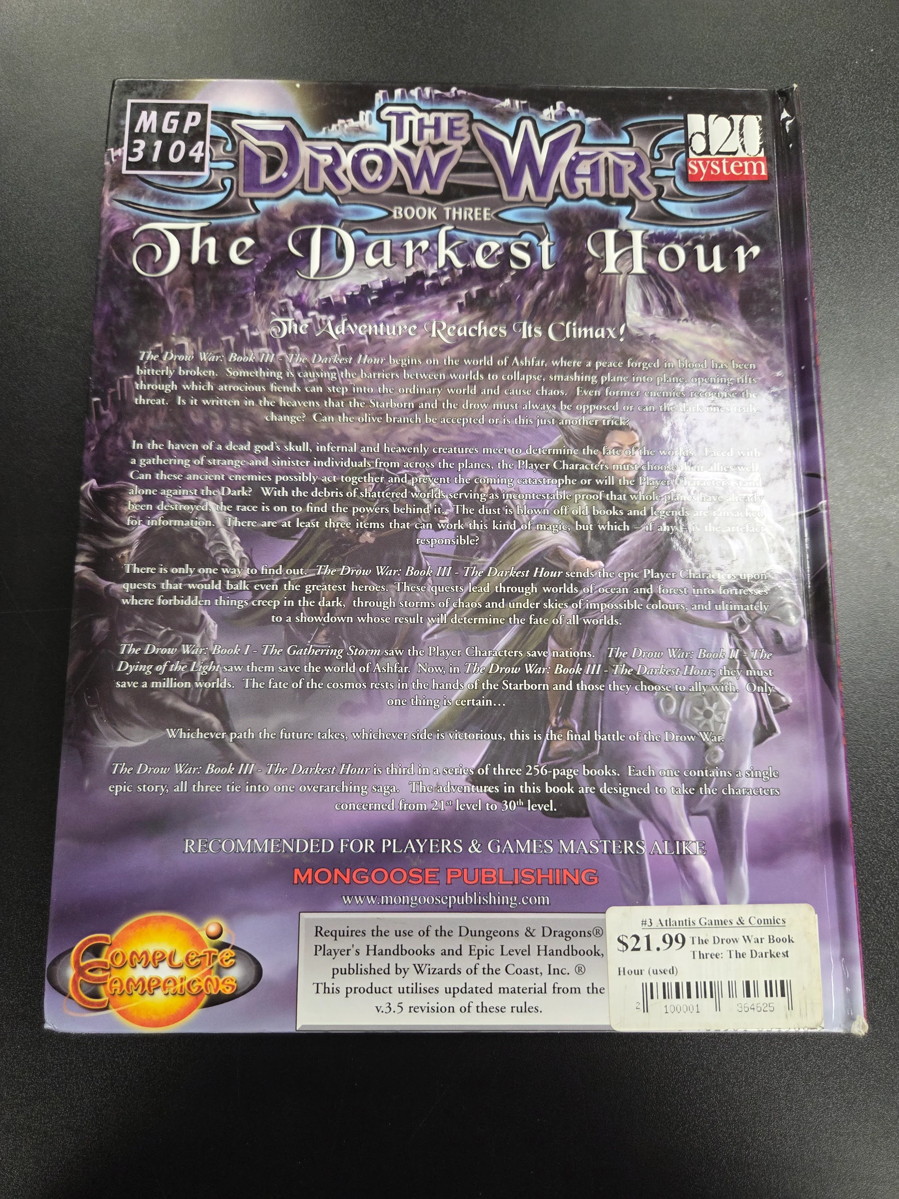 The Drow War Book Three: The Darkest Hour (used) - Image 2