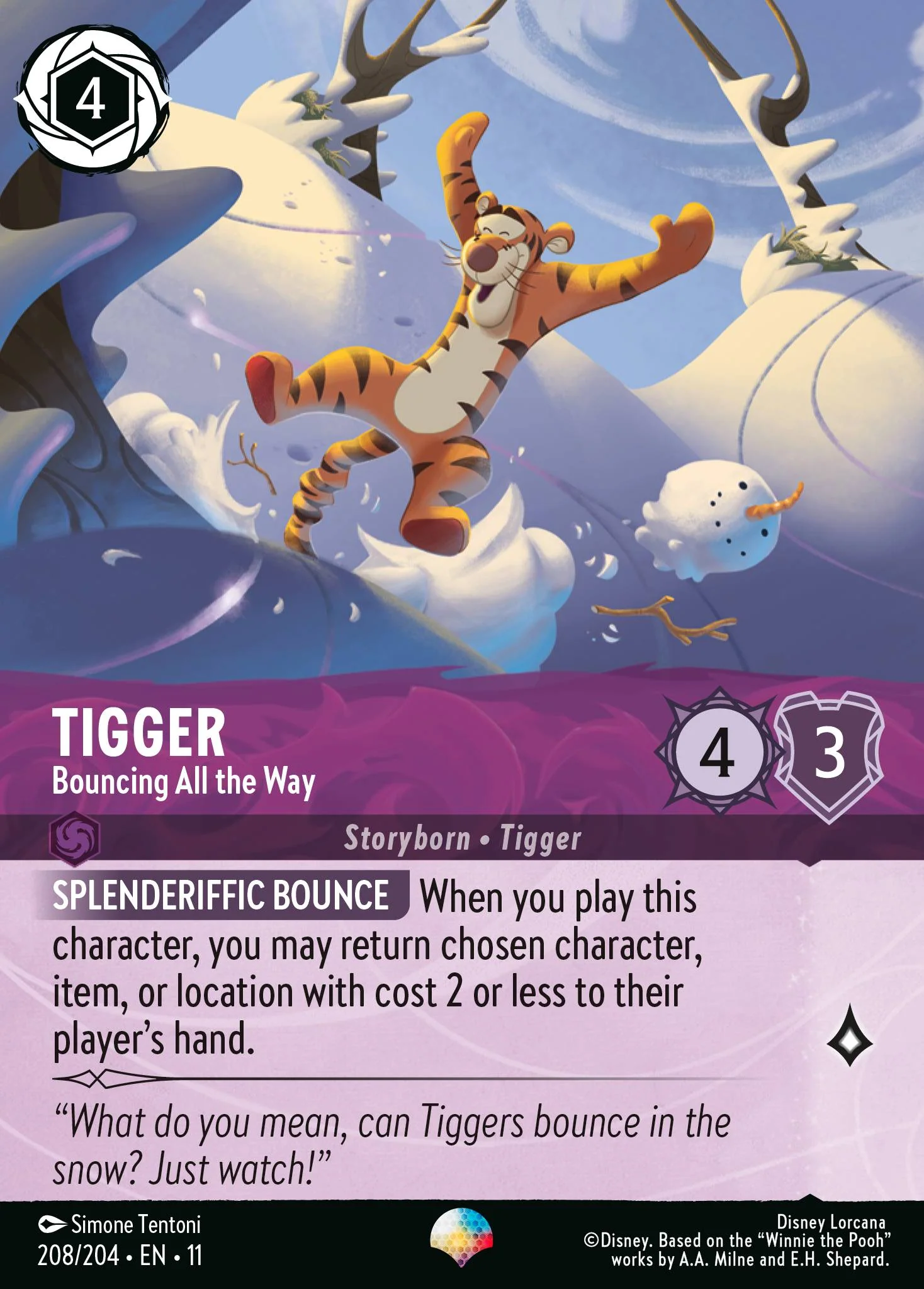 Tigger - Bouncing All the Way  (208/204 - Winterspell)  Epic