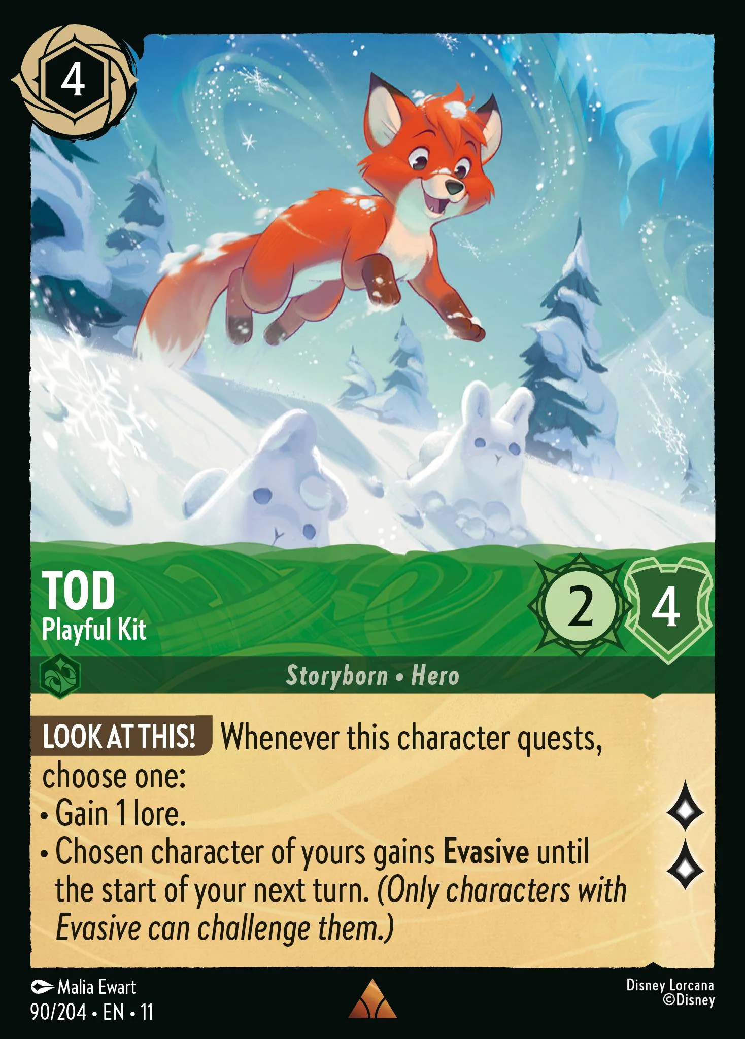 Tod - Playful Kit (090/204 - Winterspell)  Rare