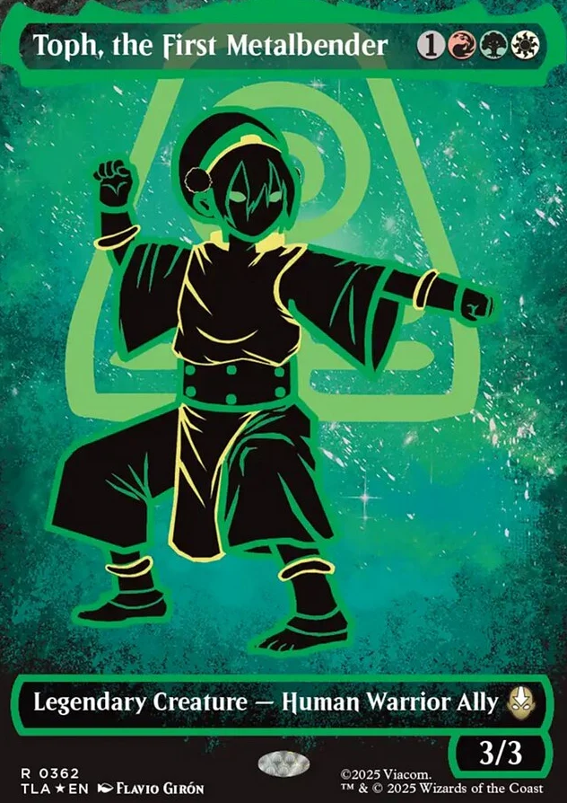 Toph, the First Metalbender [ #0362 Borderless Neon Ink Foil ] (TLA-R) - Image 2