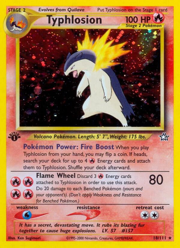 Typhlosion - 18/111 (N1) Holo Rare - Moderate Play 1st Edition Holofoil