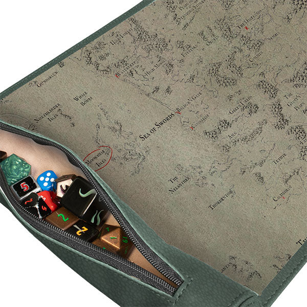Ultra-PRO: Dice Case: D&D Premium Dice Scroll - Artifacts Across Eternities - Drizzt & the Forgotten Realms Map