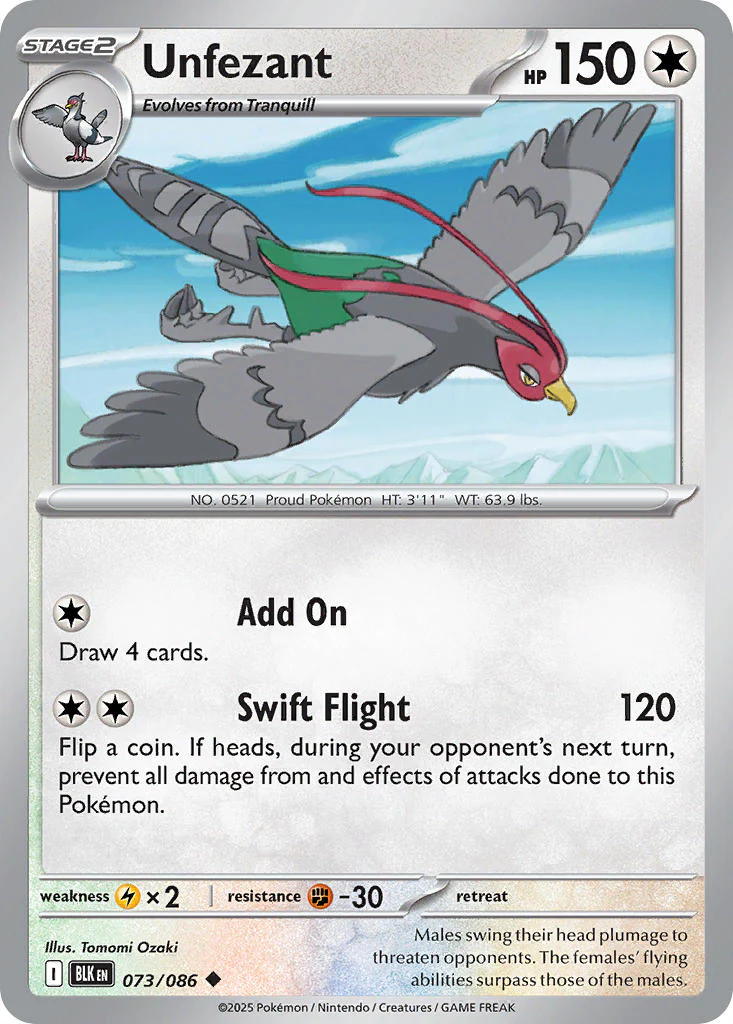 Unfezant (Poke Ball Pattern) - 073/086 (BLK) Uncommon