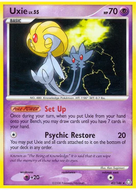 Uxie LV. 55 - 43/146 (LA) Rare - Light Play