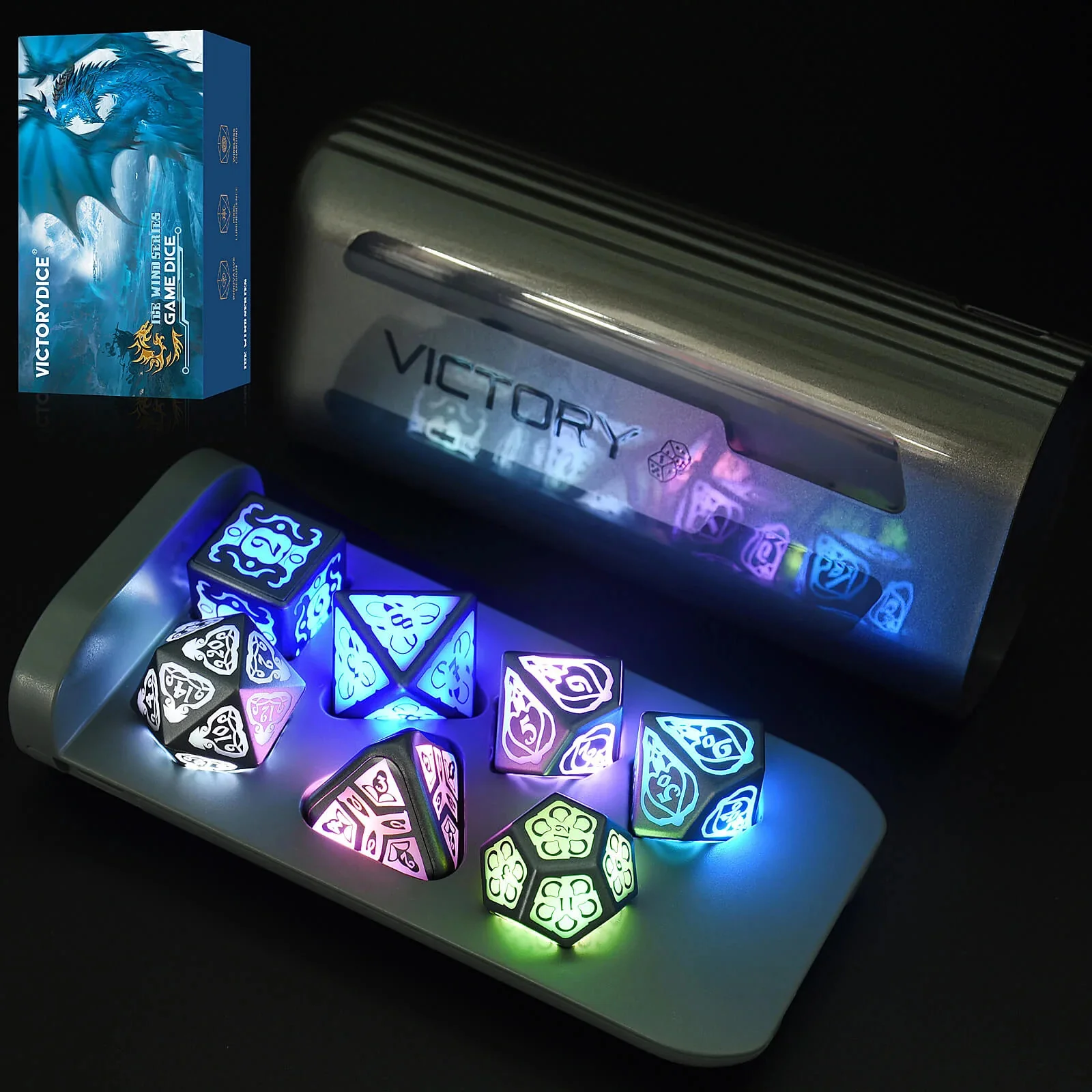 VictoryDice: Ice Wind Series LED Dice